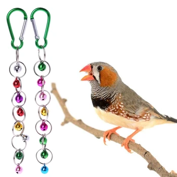 

Bird Bite Toy Ring Bell Parrot Hamster Hanging Swing Chain Toy Parakeet Chew Toy bite resistance materials