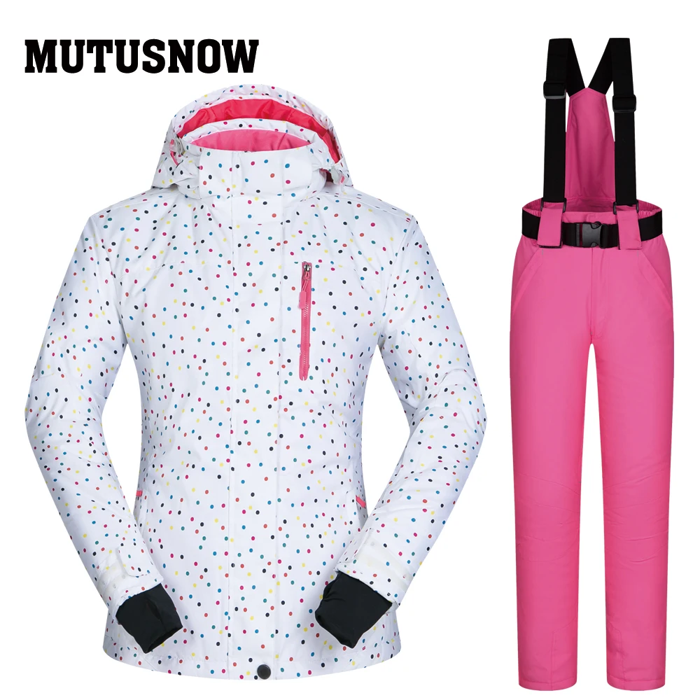 MUTUSNOW النساء بدلة تزلج جاكيت وسروال يندبروف ماء الشتاء سترة النساء تزلج على الجليد مجموعات في الهواء الطلق الجبلية MUTUSNOW النساء بدلة تزلج جاكيت وسروال يندبروف ماء الشتاء سترة النساء تزلج على الجليد مجموعات في الهواء الطلق الجبلية