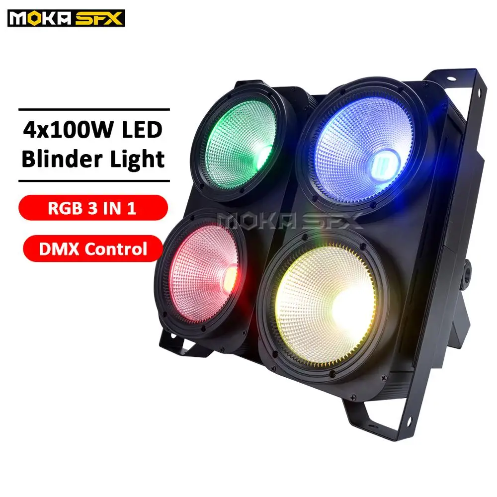 

1pcs/lot 4X100w Stage Audience Blinder Light Led RGB 3 IN 1 COB Par Lighting DMX LED for Nightclub DJ Wedding Party Decorations