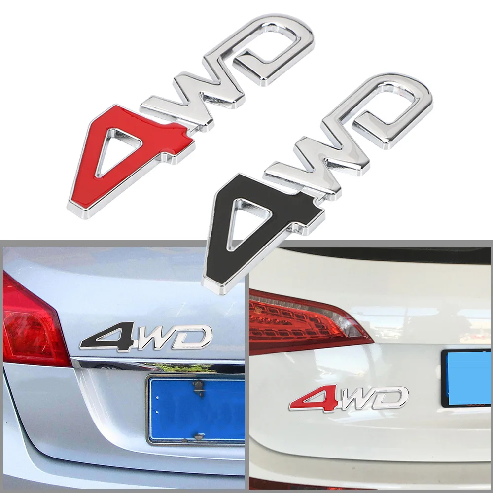 

LEEPEE Car Sticker Universal Four Wheel Drive 4WD Logo Reflective 3D Metal For Car Tail Rear Side Windshield Fender