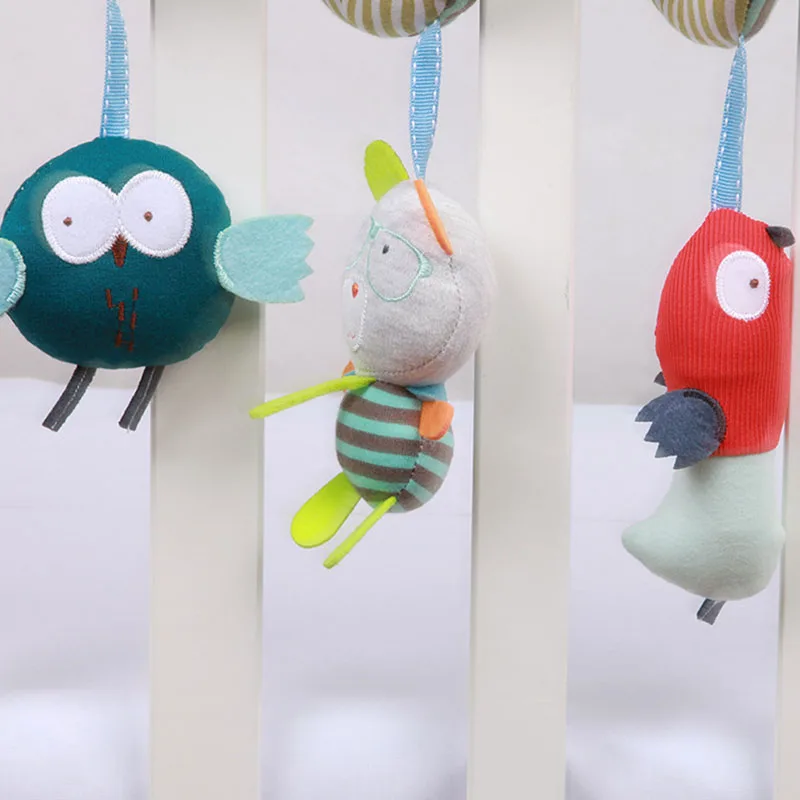 High quality cute cartoon owl puppy bed winding newborn baby rattle bed hanging children plush toys suitable for 0-2 years old High quality cute cartoon owl puppy bed winding newborn baby rattle bed hanging children plush toys suitable for 0-2 years old