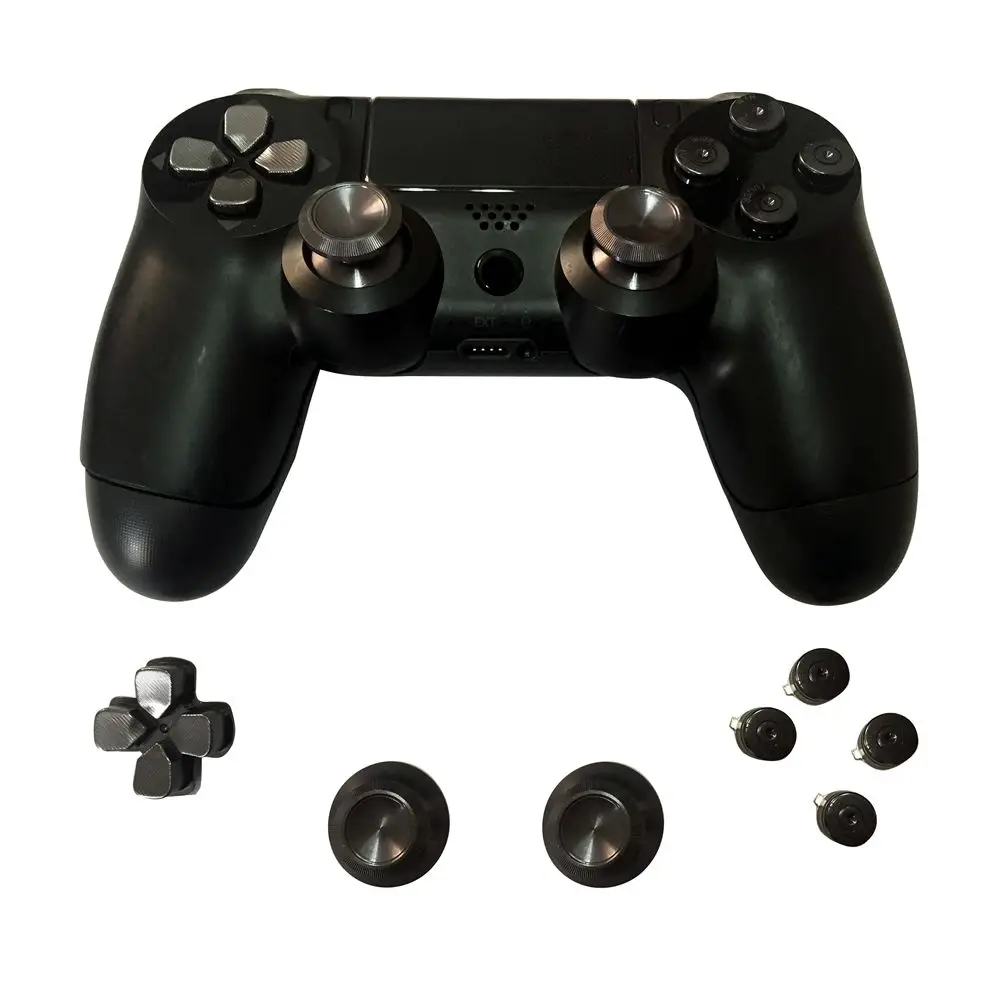 

OURSTEAM 5 Sets Aluminum Thumb Stick Buttons Set Kits For PS4 Replacement ABXY Bullet Grips