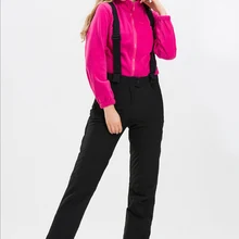 Женские лыжные штаны, для спорта на открытом воздухе, высокое качество, подтяжки, ветронепроницаемые, водонепроницаемые, теплые зимние брюки для сноуборда, женские лыжные штаны