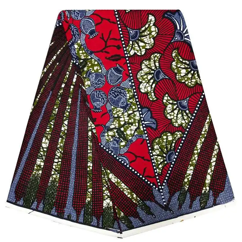 

wholesale african ankara newest soft wax print wax fabric red leaf style,african wear clothes 100% cotton for women