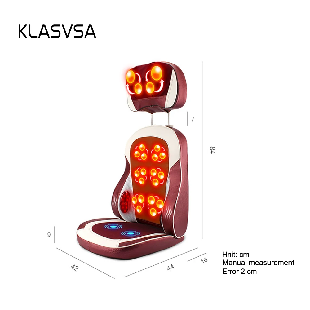 KLASVSA условиями Отопление разминающий массаж кресло Инфракрасного Физической Терапии шею подушку массаж спины расслабиться подушки сиденья вибратор