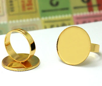 

50pcs 20mm crankset adjustable ring base setting for diy jewelry accessories