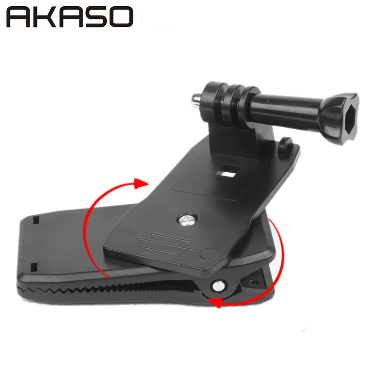 AKASO 360 Degree Rotary Backpack Hat Clip Clamp Mount for Gopro Hero 5