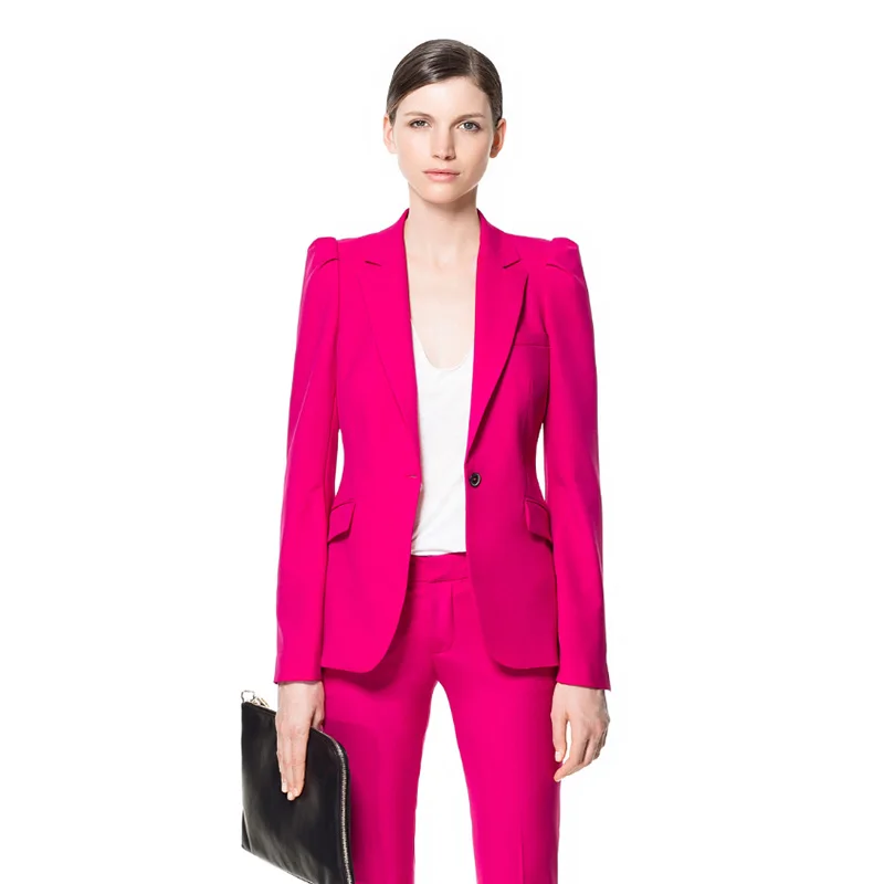 Fucsia Donne Office Business Suits Stili Uniformi Moda Abiti Eleganti  Pantaloni Slim Fit Formale Set di Usura del Lavoro Femminile Touser  Vestiti|fashion pant suits|pant suitselegant pant suits - AliExpress