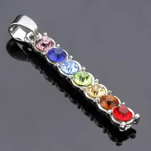 Подвески 7 чакра драгоценного камня бусины исцеление точка биолокация рейки подвеска подвески ожерелье сделай сам " чакры теория " власть педанты