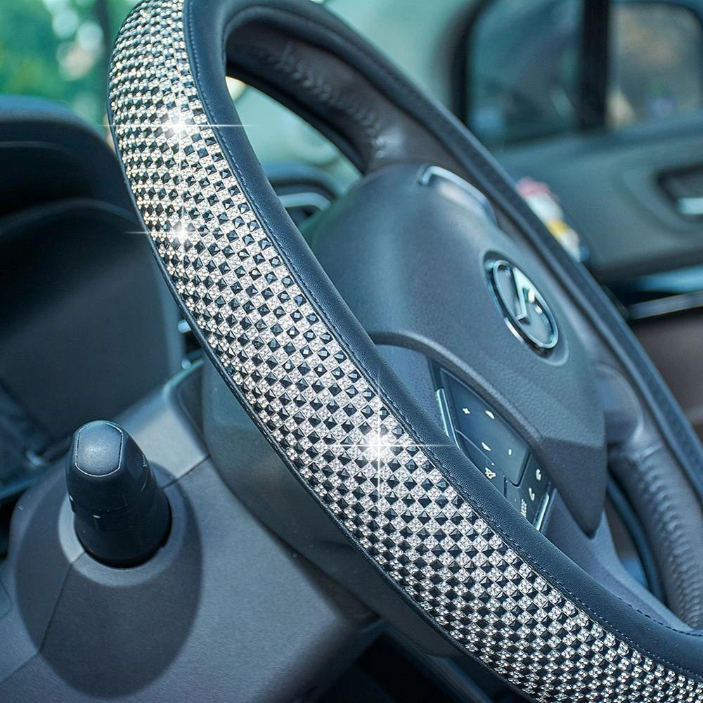 1x Bling Shiny Purple Crystal Car Truck Steering Wheel Cover Skidproof Protector 1x Bling Shiny Purple Crystal Car Truck Steering Wheel Cover Skidproof Protector