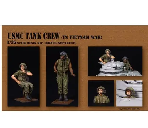 

New Unassembled 1/35 ancient Tank Crew in Vietnam man Resin Kit DIY Toys Unpainted resin model