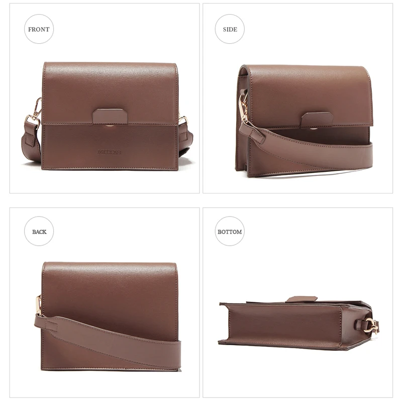 Wide shoulder strap crossbody bags for women Quality PU leather casual bag designer HSC106