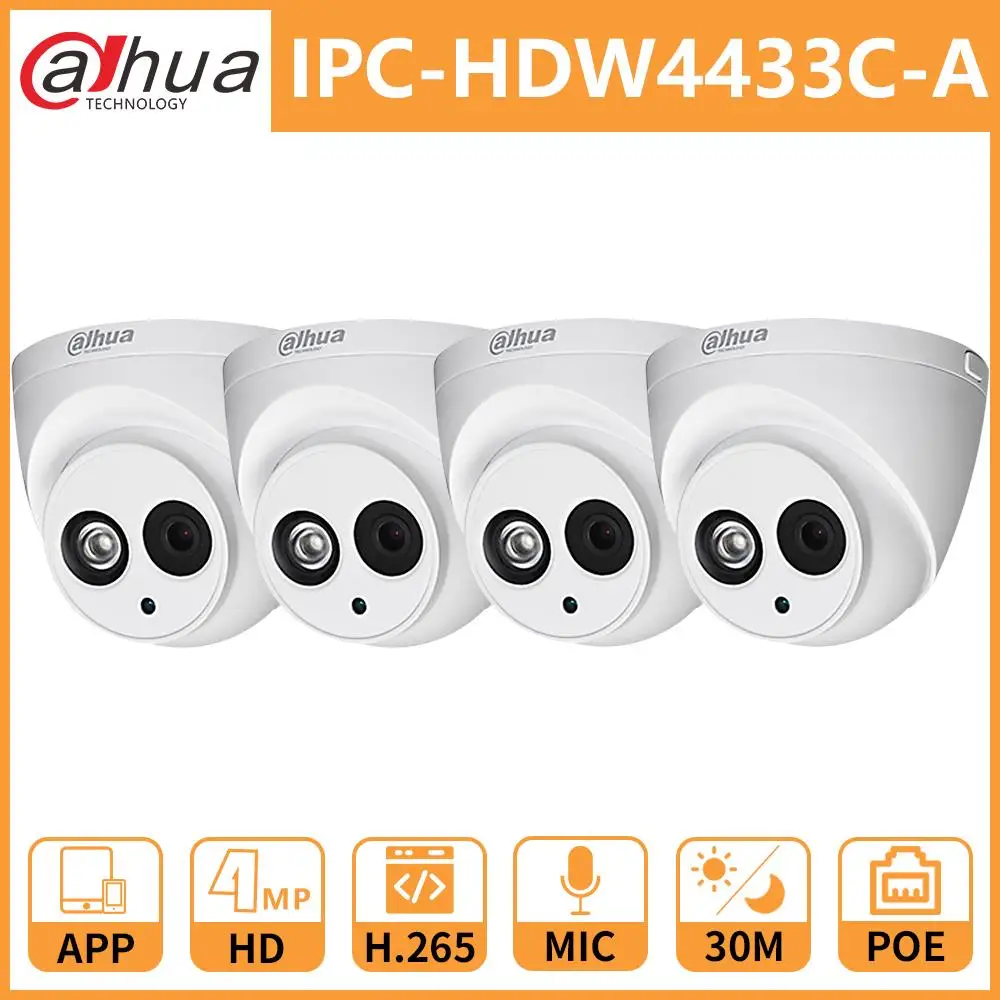 Dahua 4MP DH IPC-HDW4433C-A 4433C-A сетевая ip-камера Onvif Встроенный микрофон с POE Замена IPC-HDW4431C-A камера домашней безопасности