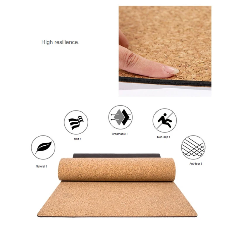 Yoga Mat Cork and Natural Rubber Plus Size 183*65cm Non Slip Exercise and Pilates Sweat Odors Mats 6mm Yoga Mat Natural Rubber Yoga Mat Cork and Natural Rubber Plus Size 183*65cm Non Slip Exercise and Pilates Sweat Odors Mats 6mm Yoga Mat Natural Rubber