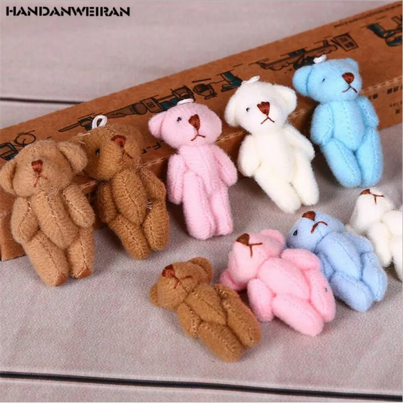 Новый Kawaii 1 шт. 3.5 см мини 6 Цвета совместное медведь плюшевые игрушки куклы, Декор ткань, женские аксессуары для волос плюшевые игрушки куклы