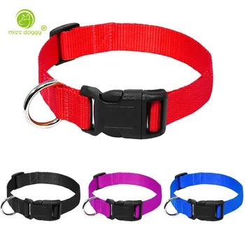 Correa de nailon para , Collar de alta resistencia con hebilla de Clip para mascotas pequeñas y medianas, Chihuahua, rojo, negro, Azul, Morado, 20