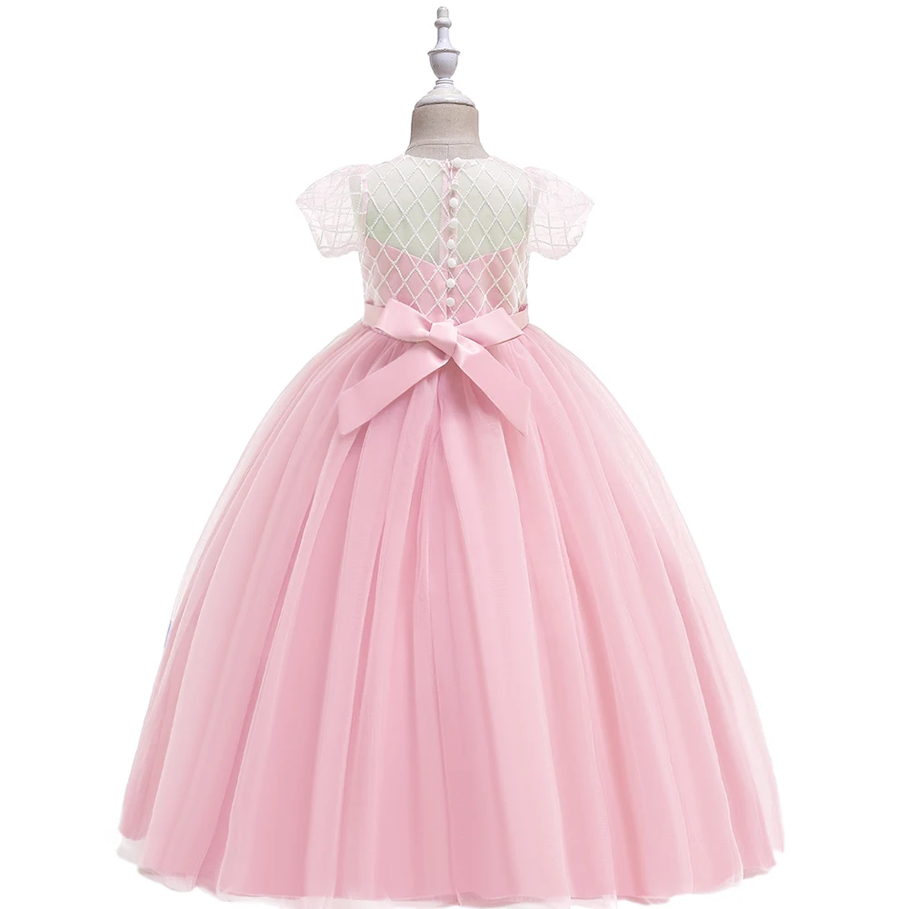 Длинное платье с цветочным узором для девочек; свадебное винтажное вечернее платье принцессы; праздничное платье; Детские платья; торжественное VestidosLP-226 для девочек