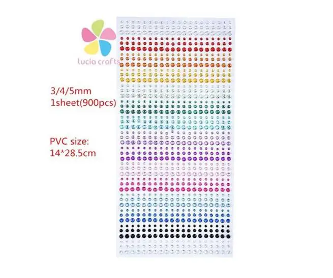 Lucia crafts  Colorful  Self Adhesive  Nail Rhinestones DIY Phone Car Decoration Stickers Scrapbooking    C0801 