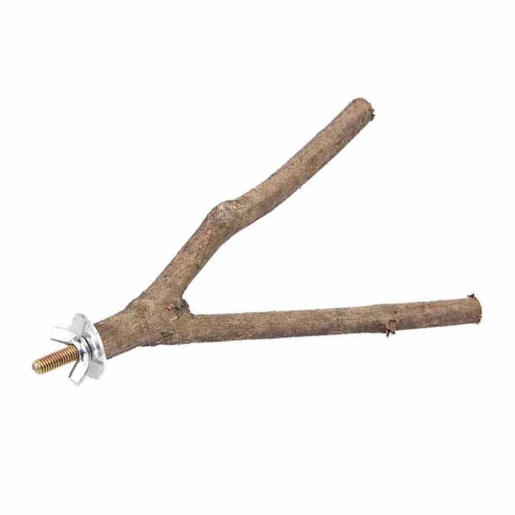 

1pc Raw Wood Stand Rack Branch Perches Toy For Pet Parrot Bird Cage Hot