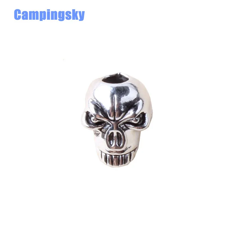 

Metal Skull For Paracord Knife Lanyards 10pieces/lot free shipping accessories