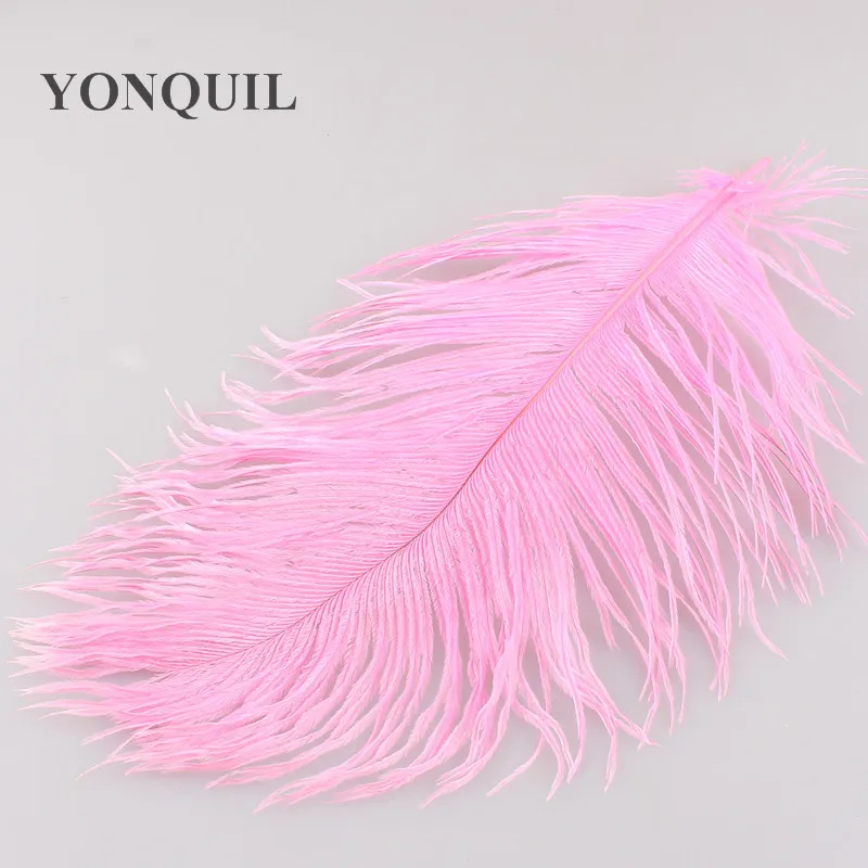 12 цветов 1"-14"/30-35 см страусиные перья платья с блестками для ремесла DIY аксессуары 50 шт./партия - Цвет: Розовый