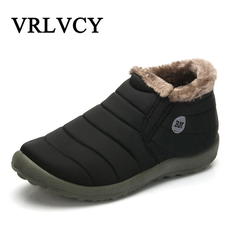 Acheter Nouveau Mode Hommes D hiver Chaussures Solide Couleur Neige Bottes Coton À L intérieur un Fond Antidérapant Garder Au Chaud Imperméable Ski Bottes