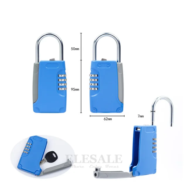 High Quality Hidden Key Safe Box 4-Digital Password Combination Lock With Hook Mini Metal Secret Box For Home Villa Caravan 3
