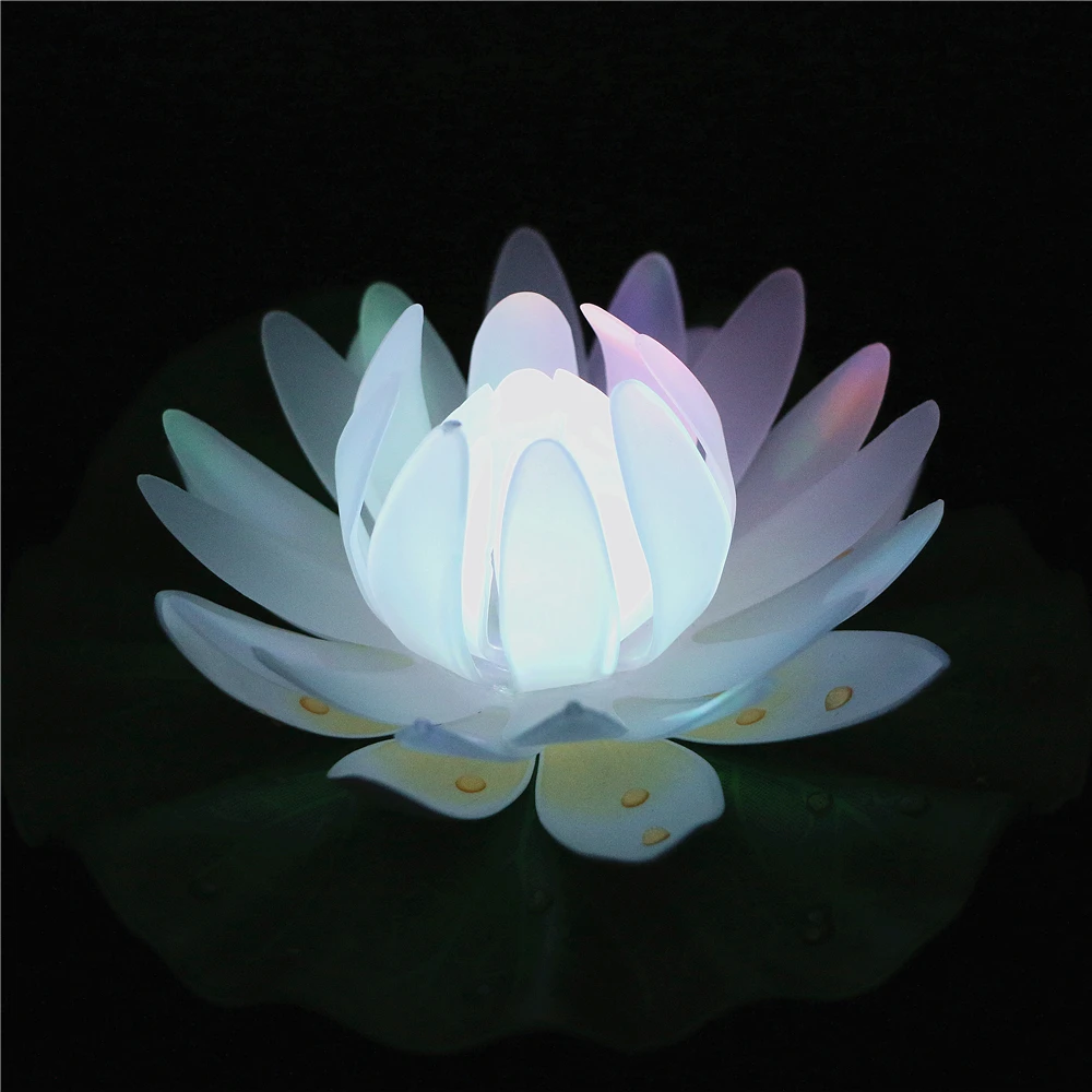1pc color changing waterproof led floating water acrylic light on lotus