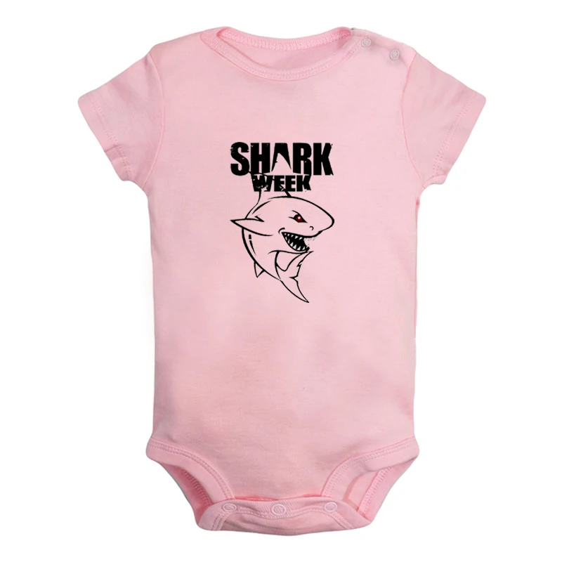 Акула неделя я пережила эту неделю вот Акула свирепые акулы дизайн новорожденных малышей наряды комбинезон с принтом младенцев Боди Одежда