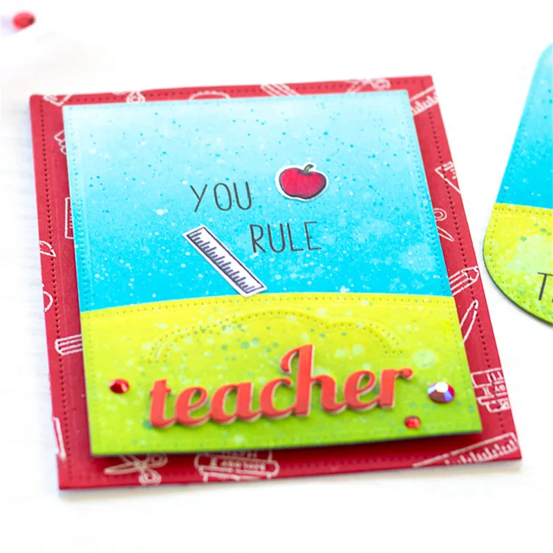 

Eastshape Teacher Script Dies Letter Metal Cutting Dies Stencils for DIY Scrapbooking Album Paper Card Embossing Alinacrafts