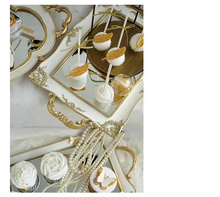 Свадебные десертные тарелки в европейском стиле, металлические держатели для тортов, зеркальная поверхность, фрукты/поднос для подачи пищи, золотой цвет, Свадебный декор