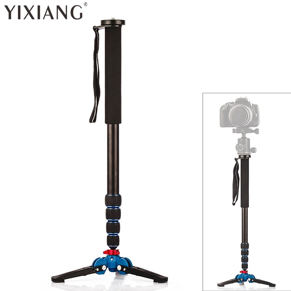 

YIXIANG Base Tripod 1650mm Alumninum Camera Unipod Monopod Flip Lock w/3 Legs Base Tripod For Canon Nikon DSLR DV