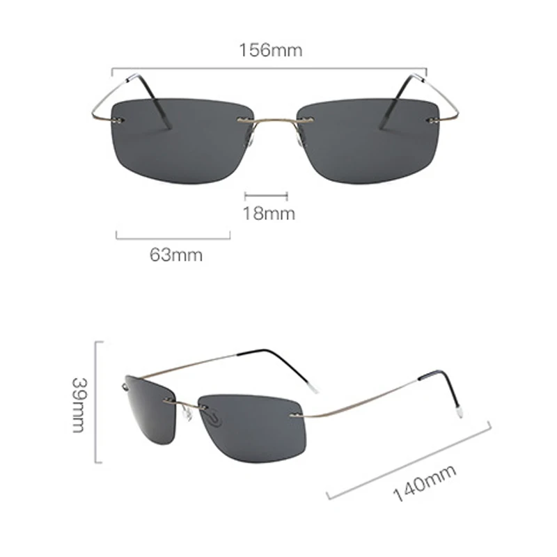 Frameless Pure Titanium Ultra Light Anti Fatigue Driving Mirror Polarized Sunglasses Sunshade 4