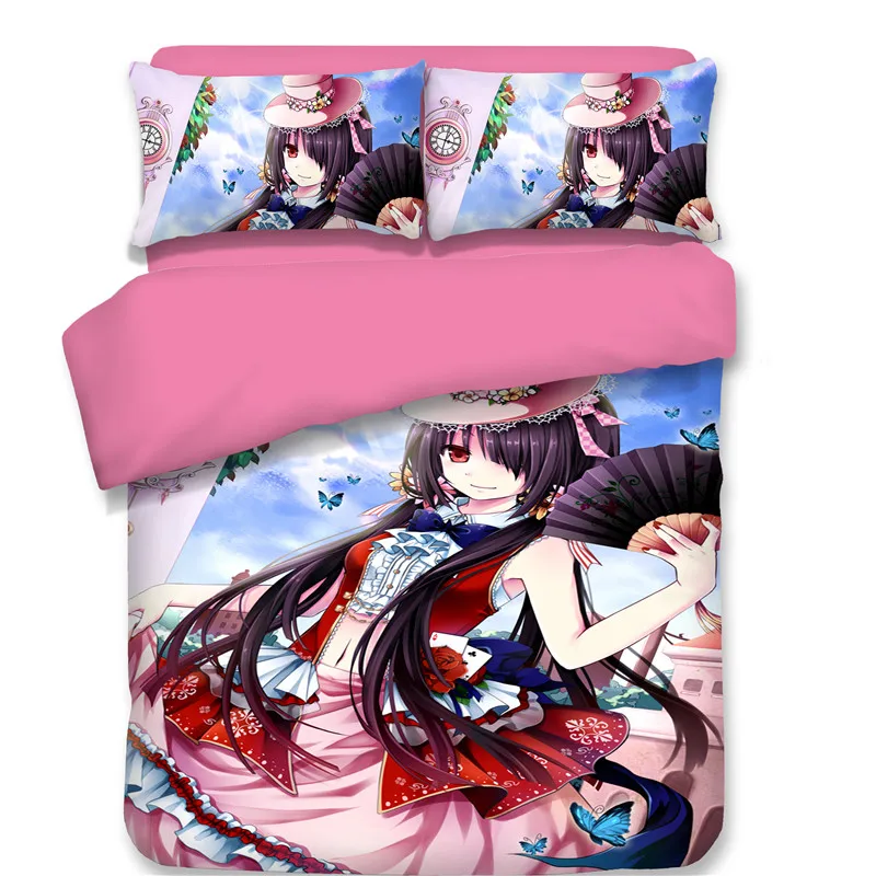 3D fashion Design Tokisaki Kurumi Japanese Anime Bedding sets bedding