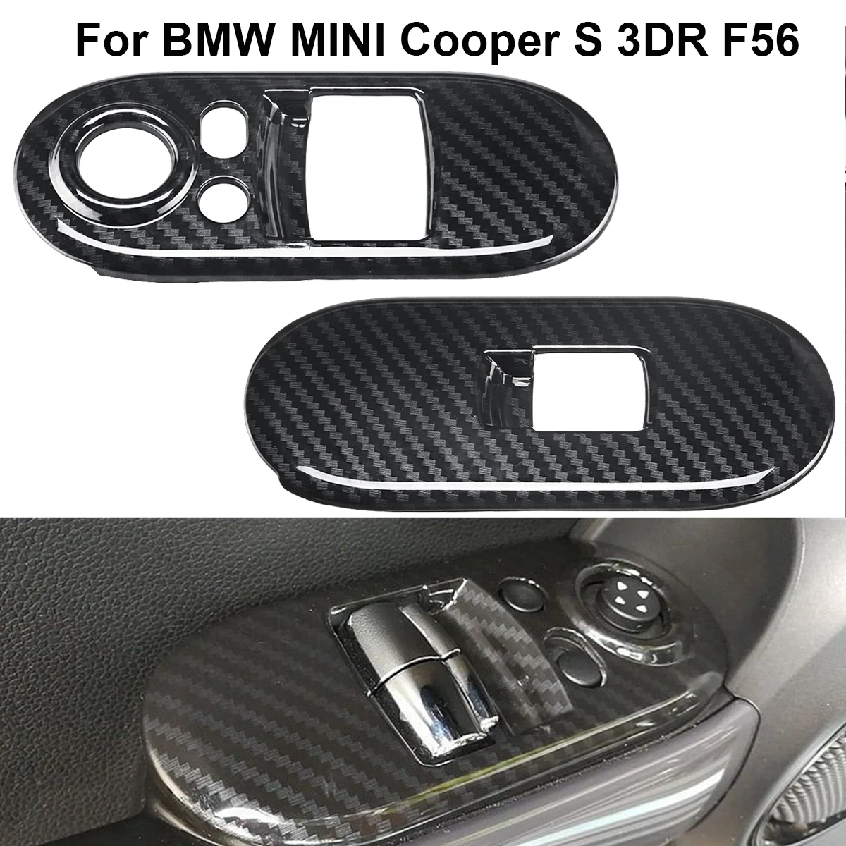 Углеродное волокно стиль двери окна управления Чехлы для BMW MINI Cooper S 3DR F56 авто Интерьер молдинги чехол для поручня стикер