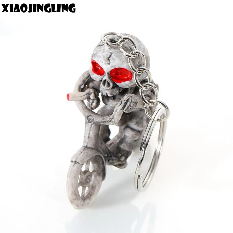 

XIAOJINGLING New Keychain Bicycle Skeleton Key Chain Punk Fashion Unisex Keyring Charm Handbag Keyring Halloween/Christmas Gift