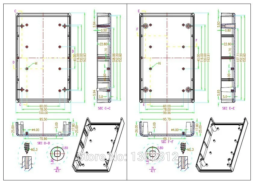 Free-shipping-2pcs-lot-black-plastic-housing-electronic-box-plastic-enclosure-DIY-abs-junction-box-160