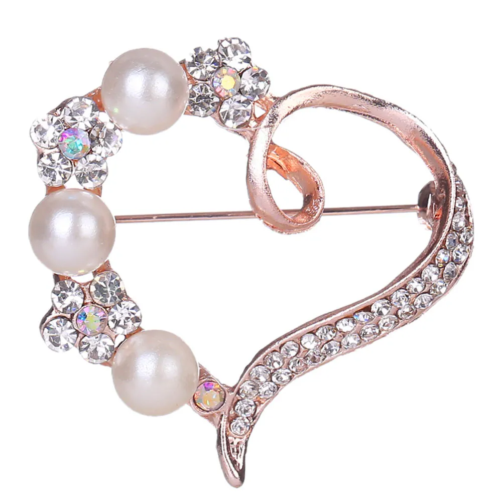 1PC Heart Rhinestone Women'S Brooches Jewelry Accessorise Clothes
