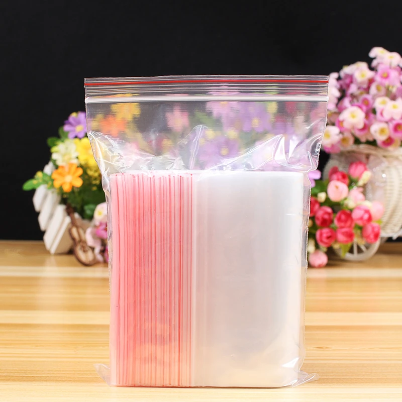 100pcs/lot Jewelry Ziplock Zip Zipped Lock Reclosable Plastic Poly Clear Bags - Image 2