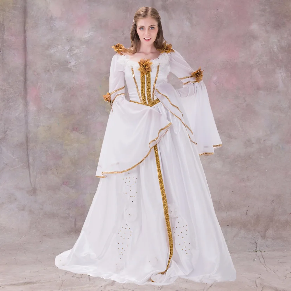 vestido medieval branco