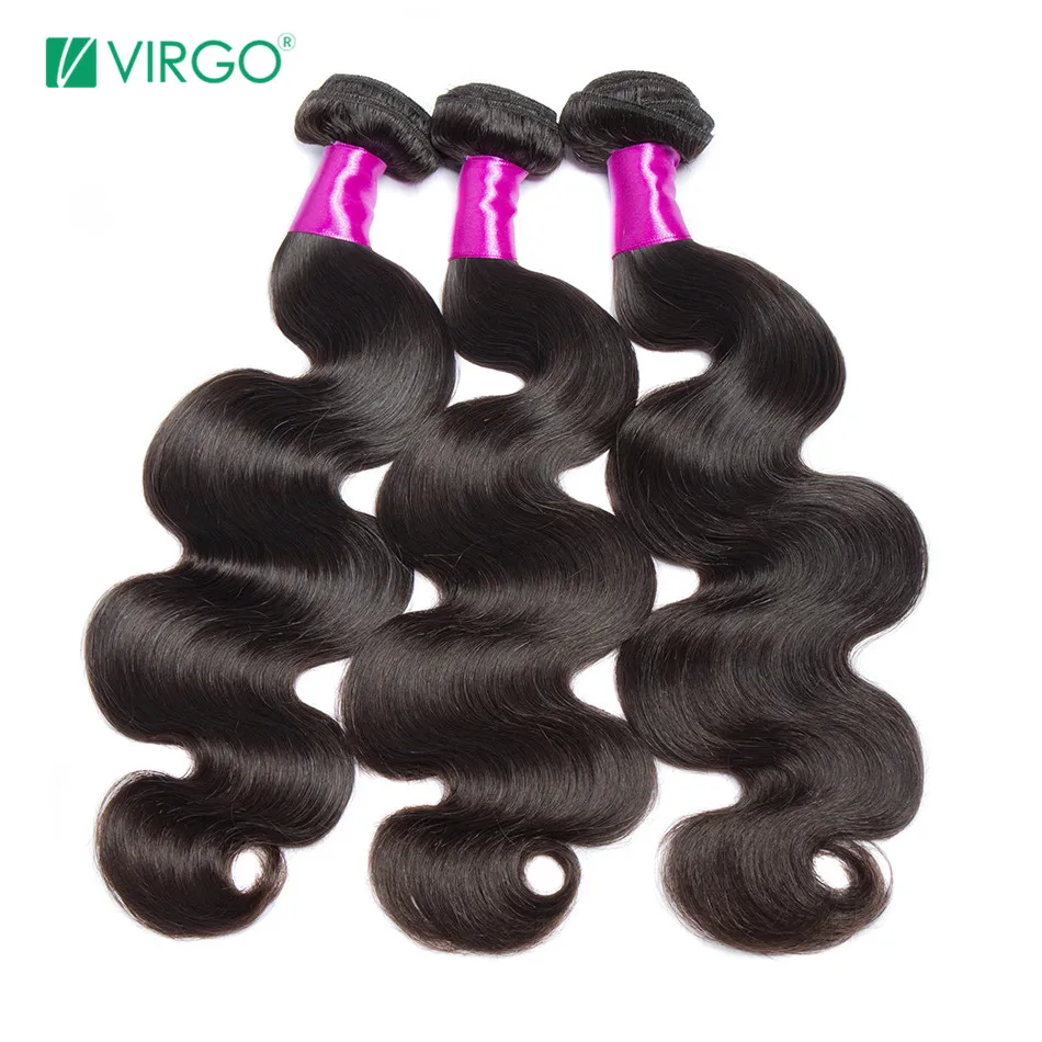 

Virgo Hair Company Indian Body Wave Human Hair Weave Bundles 1 / 3 PCS Fuller Hair Extensions Natural Remy Hair Last Longer
