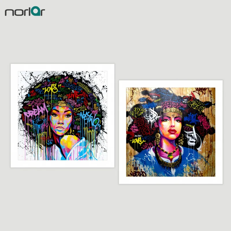 

Graffti Street Wall Art Abstract Modern Women Portrait Canvas Oil Painting Canvas Printed For Living Room Home Decor No Frame