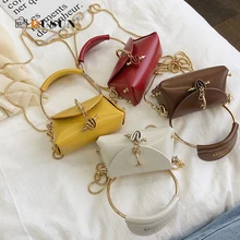 Мини женские сумочки с цепочкой в виде сердца, женские сумочки из искусственной кожи с Круглым Верхом и ручными ручками, маленькие женские сумочки на плечо, вечерние клатчи, сумки