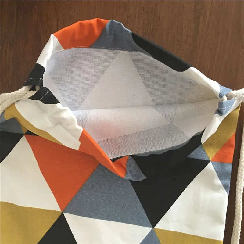 YILE хлопок холст шнурок рюкзак геометрические оранжевый черный треугольник B21