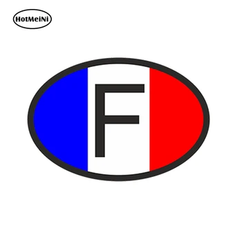 

HotMeiNi 13X9.1cm Car Styling F France Country Code Oval With French Flag 3D Car Sticker Helmet JDM Waterproof Windows