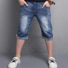От 5 до 14 лет красочная печать джинсовые шорты для мальчиков шорты для мальчиков летние детские ковбойские Повседневное Короткие штаны для больших мальчиков Джинсовые шорты брюки