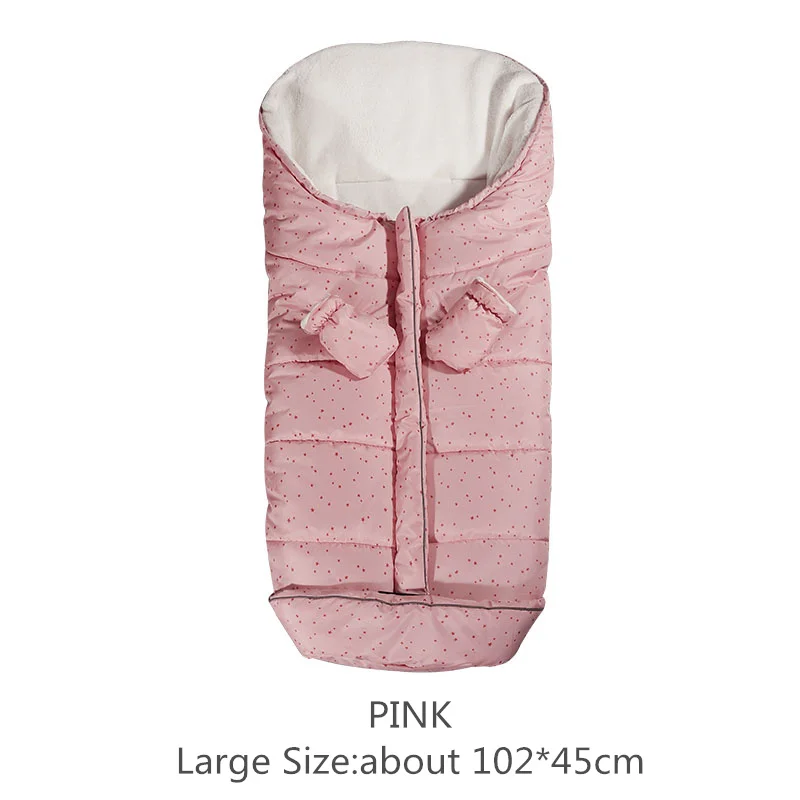 Осенне-зимний теплый детский спальный мешок, спальный мешок для коляски, мягкий спальный мешок для ребенка, детский slaapzak, sac couchage naissance - Цвет: Pink 102x45cm