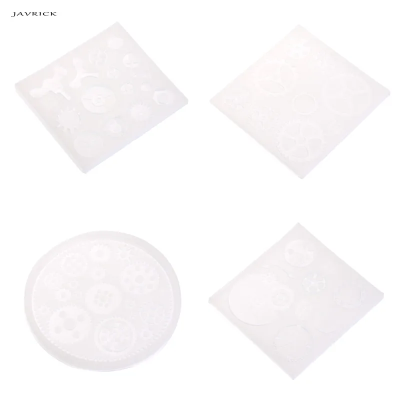 

JAVRICK Silicone Resin Gear Wheel Jewelry Molds Unique Punk Clock For Jewelry Making