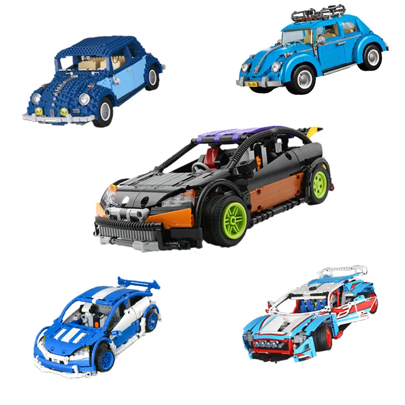 

Building Blocks Technic Car 20053 21003 20077 21014 20053B Off-road Compatible 10187 10566 Brick Lepin technic Volkswagen Beetle