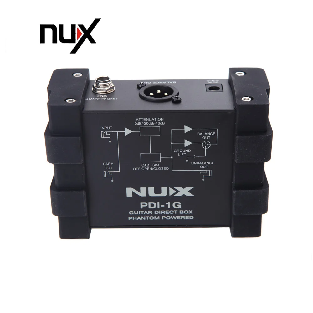 NUX PDI-1G гитары прямого впрыска Phantom power Box аудио микшер Para Out компактный дизайн металлический корпус